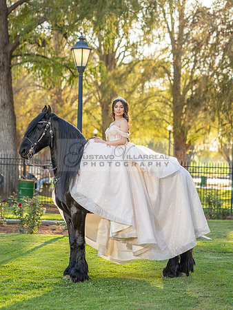 Quinceanera photoshoot at Rose Garden in Riverside Ca. Sesion de fotos en caballos, Gustavo Villarreal Photography, 323-633-8283
