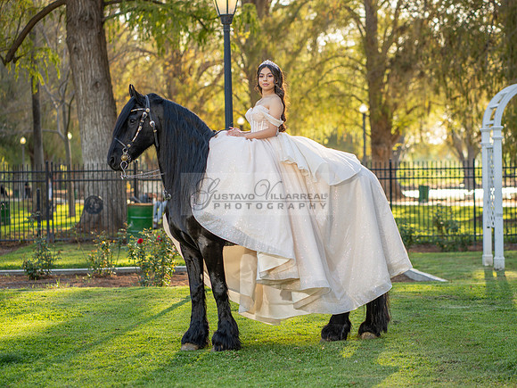 Quinceanera photoshoot at Rose Garden in Riverside Ca. Sesion de fotos en caballos, Gustavo Villarreal Photography, 323-633-8283