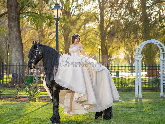 Quinceanera photoshoot at Rose Garden in Riverside Ca. Sesion de fotos en caballos, Gustavo Villarreal Photography, 323-633-8283