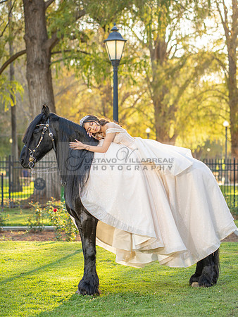 Quinceanera photoshoot at Rose Garden in Riverside Ca. Sesion de fotos en caballos, Gustavo Villarreal Photography, 323-633-8283