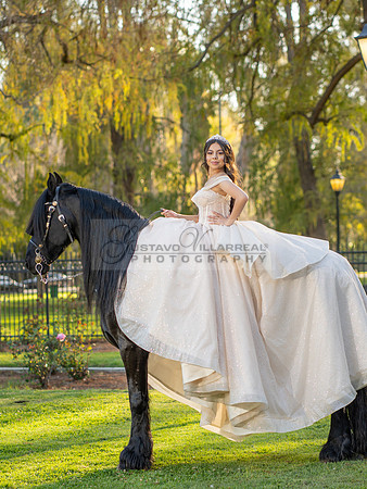Quinceanera photoshoot at Rose Garden in Riverside Ca. Sesion de fotos en caballos, Gustavo Villarreal Photography, 323-633-8283