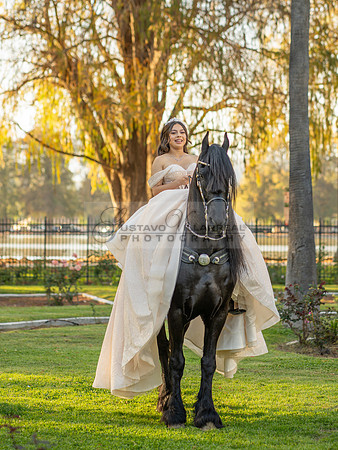 Quinceanera photoshoot at Rose Garden in Riverside Ca. Sesion de fotos en caballos, Gustavo Villarreal Photography, 323-633-8283