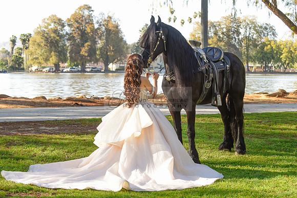 Quinceanera photoshoot at Rose Garden in Riverside Ca. Sesion de fotos en caballos, Gustavo Villarreal Photography, 323-633-8283