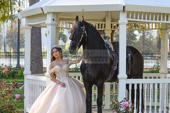 Quinceanera photoshoot at Rose Garden in Riverside Ca. Sesion de fotos en caballos, Gustavo Villarreal Photography, 323-633-8283
