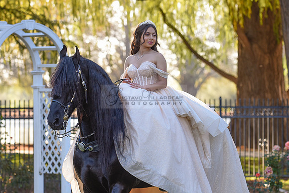 Quinceanera photoshoot at Rose Garden in Riverside Ca. Sesion de fotos en caballos, Gustavo Villarreal Photography, 323-633-8283