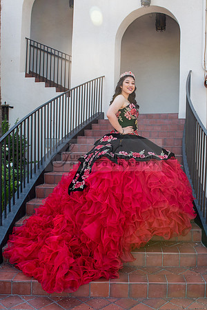 Katelynn Ramirez, Quinceaneras charro dress photo session at  San Gabriel Mission in San Gabriel Ca.