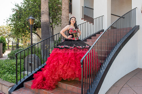 Katelynn Ramirez, Quinceaneras charro dress photo session at  San Gabriel Mission in San Gabriel Ca.