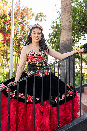 Katelynn Ramirez, Quinceaneras charro dress photo session at  San Gabriel Mission in San Gabriel Ca.