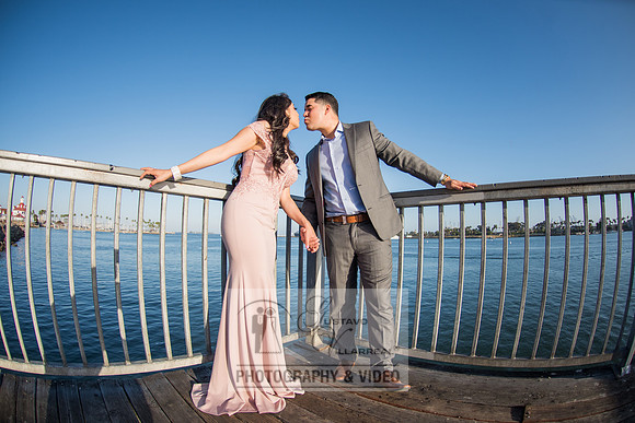 Alejandro and Monique engagement photos at Long beach Harbor Lighthouse, 323-633-8283, www.gustavovillarreal.com