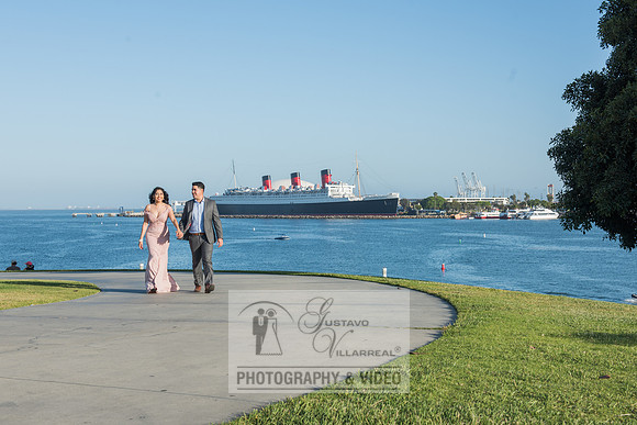 Alejandro and Monique engagement photos at Long beach Harbor Lighthouse, 323-633-8283, www.gustavovillarreal.com