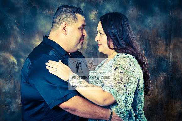 Engagement photography in Montebello Studios, Los Angeles, Orang