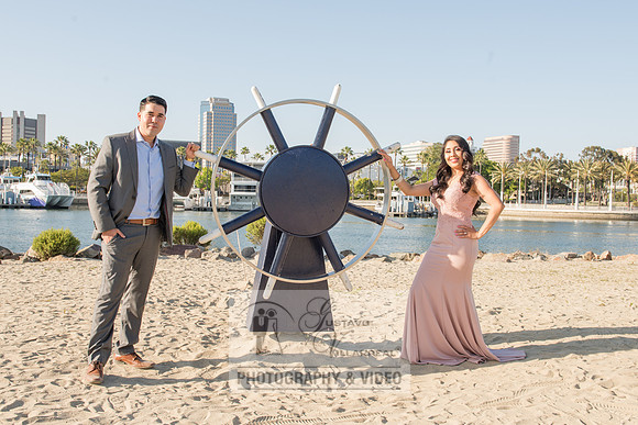 Alejandro and Monique engagement photos at Long beach Harbor Lighthouse, 323-633-8283, www.gustavovillarreal.com