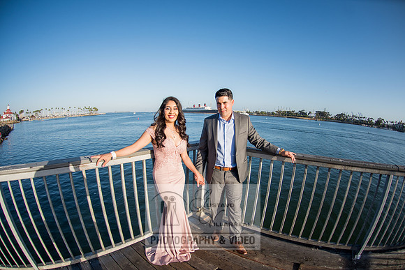 Alejandro and Monique engagement photos at Long beach Harbor Lighthouse, 323-633-8283, www.gustavovillarreal.com
