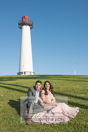 Alejandro and Monique engagement photos at Long beach Harbor Lighthouse, 323-633-8283, www.gustavovillarreal.com