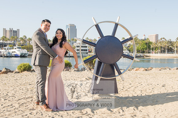 Alejandro and Monique engagement photos at Long beach Harbor Lighthouse, 323-633-8283, www.gustavovillarreal.com
