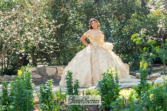 Emely Isabelle quinceanera photo session at Descanso Gardens in