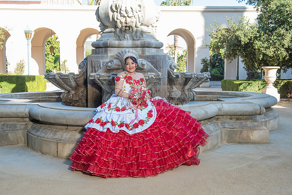 Estephanie Cristal Quinceanera photo shoot ideas, video in Pasadena City Hall in Pasadena Ca. Home reception, 323-633-8283