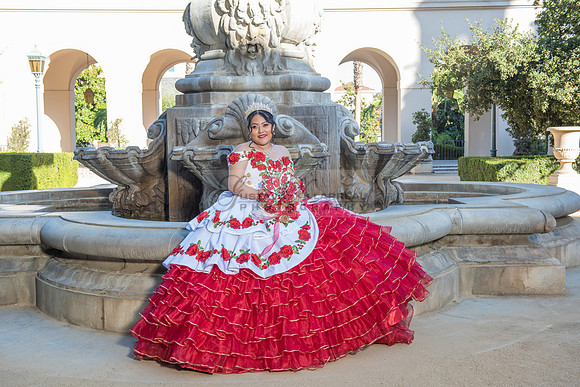 Estephanie Cristal Quinceanera photo shoot ideas, video in Pasadena City Hall in Pasadena Ca. Home reception, 323-633-8283