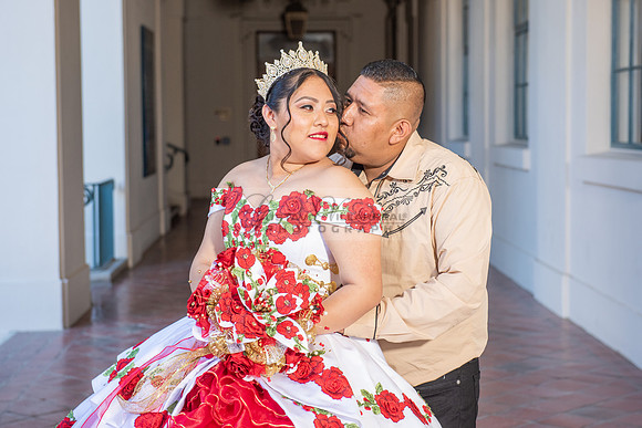 Estephanie Cristal Quinceanera photo shoot ideas, video in Pasadena City Hall in Pasadena Ca. Home reception, 323-633-8283