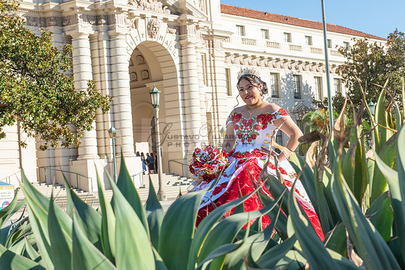 Estephanie Cristal Quinceanera photo shoot ideas, video in Pasadena City Hall in Pasadena Ca. Home reception, 323-633-8283