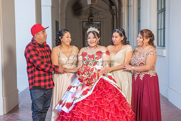 Estephanie Cristal Quinceanera photo shoot ideas, video in Pasadena City Hall in Pasadena Ca. Home reception, 323-633-8283