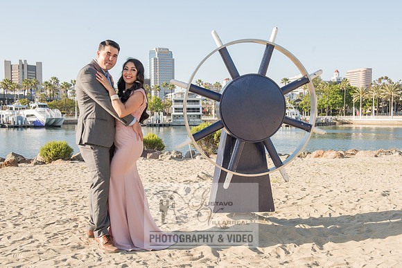 Alejandro and Monique engagement photos at Long beach Harbor Lighthouse, 323-633-8283, www.gustavovillarreal.com