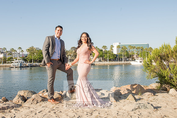 Alejandro and Monique engagement photos at Long beach Harbor Lighthouse, 323-633-8283, www.gustavovillarreal.com
