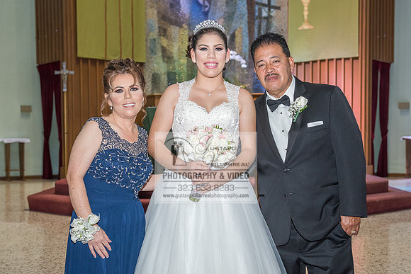 Andrea Lissette quinceaneras, sweet sixteens, weddings, family portraits, anniversaries, photography and video at Miraculos medal catholic church in Montebello,  receptions at Quiet Cannon Montebello,
