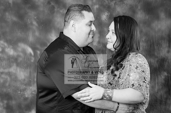 Engagement photography in Montebello Studios, Los Angeles, Orang