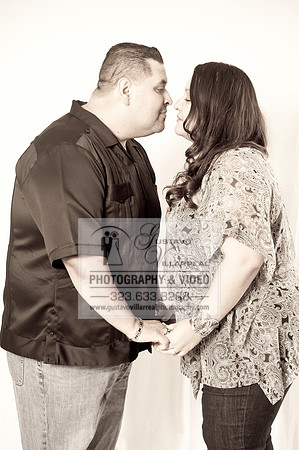 Engagement photography in Montebello Studios, Los Angeles, Orang