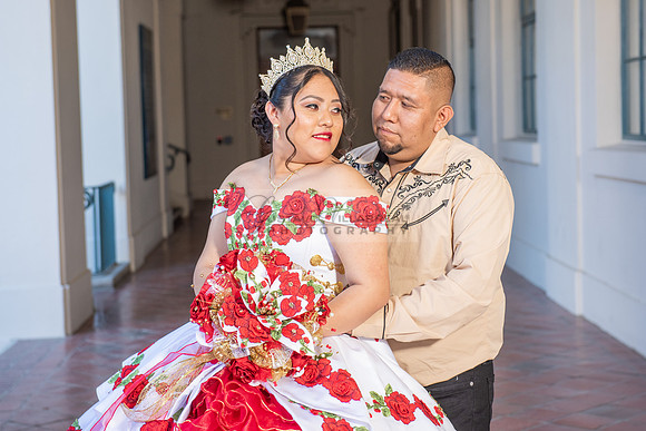 Estephanie Cristal Quinceanera photo shoot ideas, video in Pasadena City Hall in Pasadena Ca. Home reception, 323-633-8283