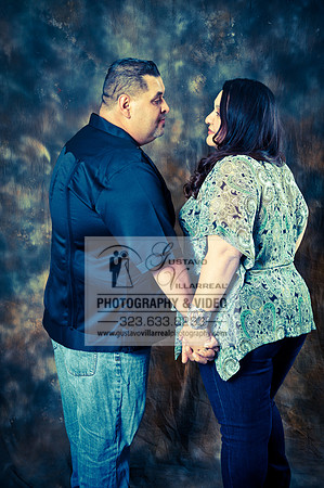 Engagement photography in Montebello Studios, Los Angeles, Orang