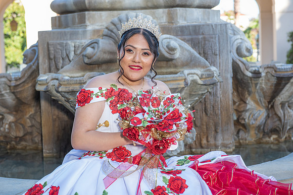 Estephanie Cristal Quinceanera photo shoot ideas, video in Pasadena City Hall in Pasadena Ca. Home reception, 323-633-8283